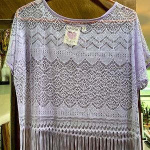 Lacy, detailed Cover/Shirt; only worn twice, no noticeable tears